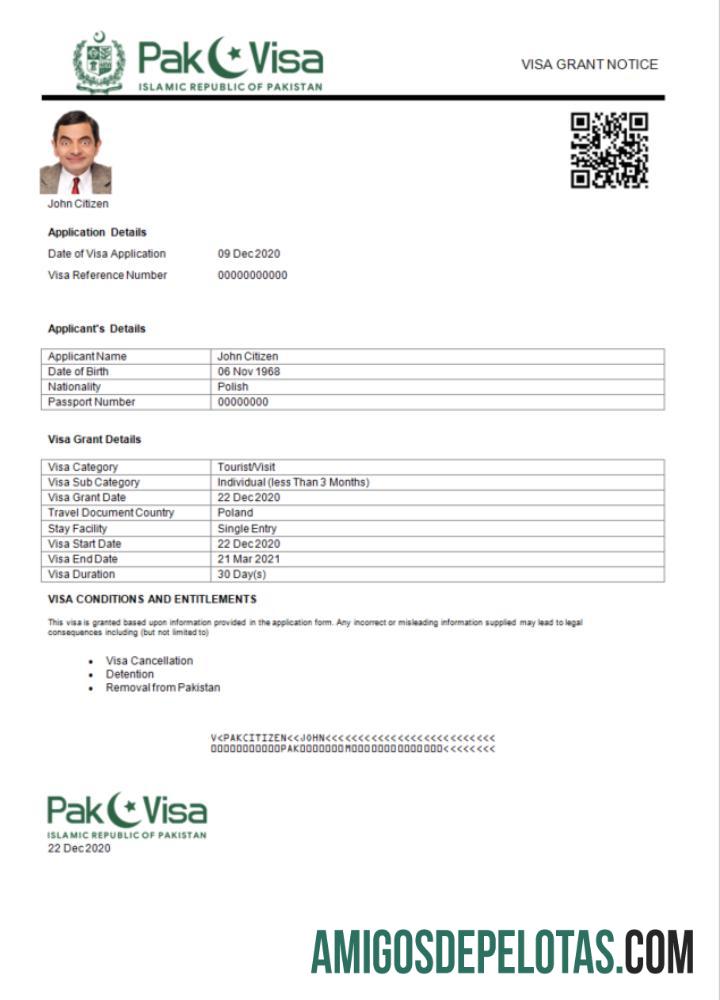 قابل ترمیم پاکستان e ویزا in Word and PDF ٹیمپلیٹ