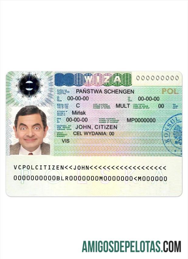 پولینڈ schengen ویزا نمونہ