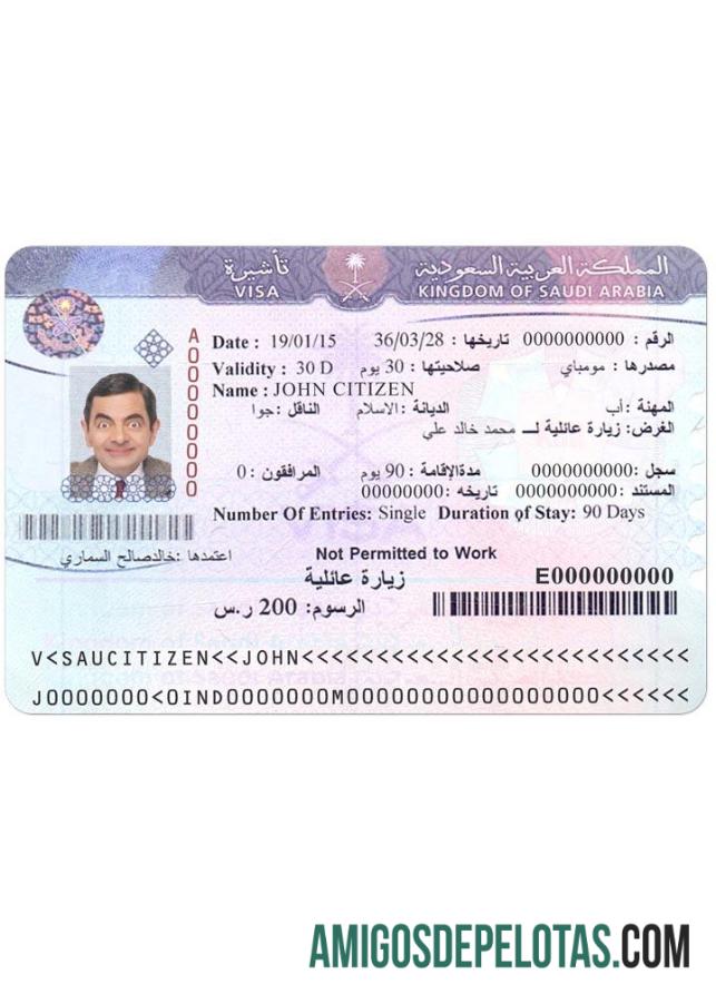 سعودی عرب ویزا ورژن 2 ٹیمپلیٹ