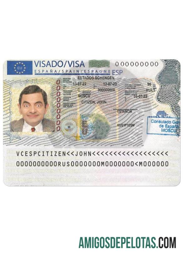 ہسپانیہ سفر ویزا ماک اپ