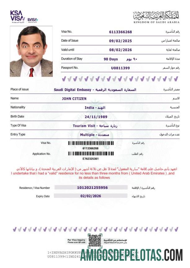اعلیٰ معیار سعودی عرب e ویزا ٹیمپلیٹ in Word and PDF فارمیٹ, ورژن 2