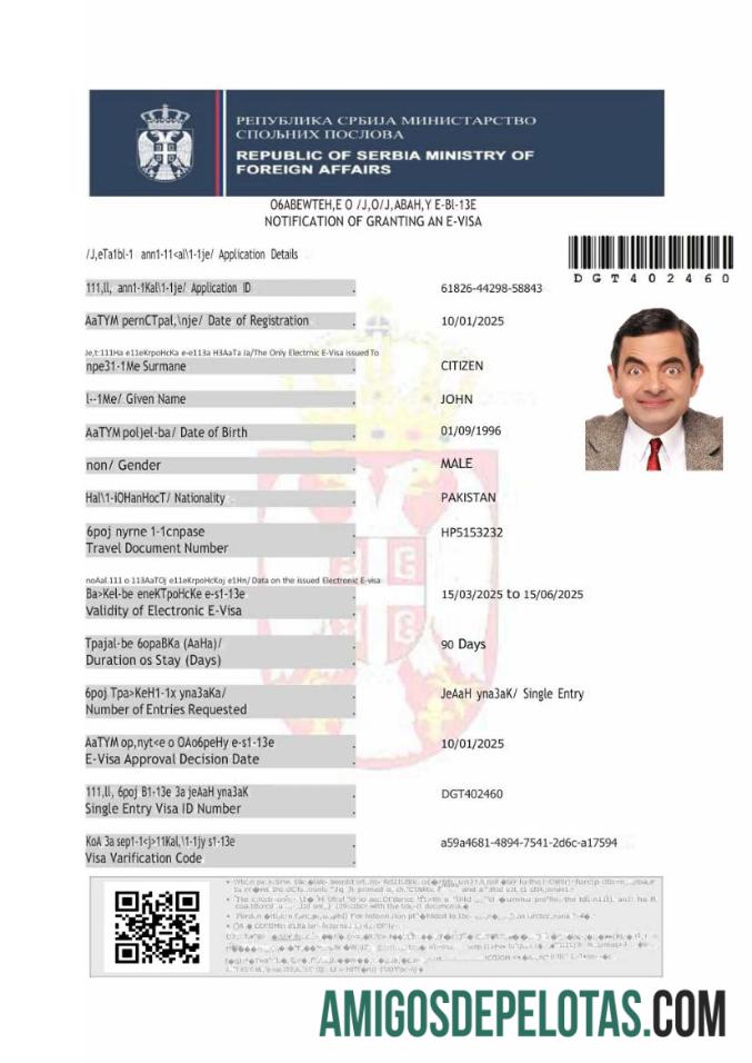 قابل ترمیم سربیا e ویزا ٹیمپلیٹ in Word and PDF فارمیٹ