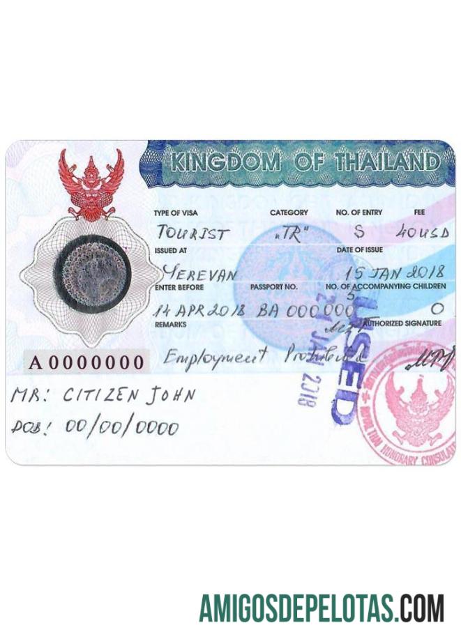 تھائی لینڈ tourist ویزا ورژن 2 ٹیمپلیٹ