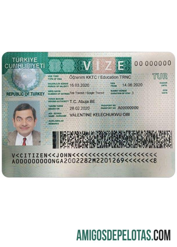 ترکی ویزا ٹیمپلیٹ