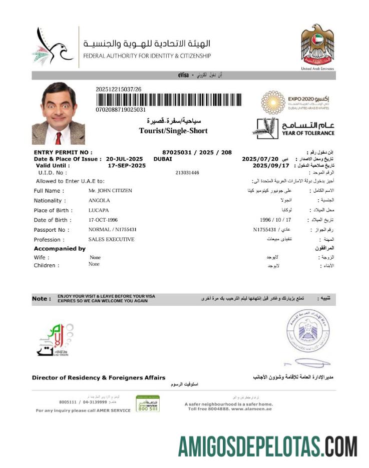 پریمیئم متحدہ عرب امارات e ویزا ٹیمپلیٹ in Word and PDF فارمیٹ, ورژن 7