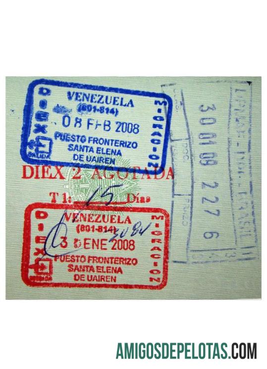 وینزویلا VIZA اسٹیمپ نمونہ