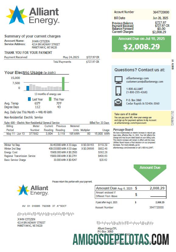 Profesional Australia Alinta Energy Tagihan Tagihan templat in Word and PDF format, versi 3