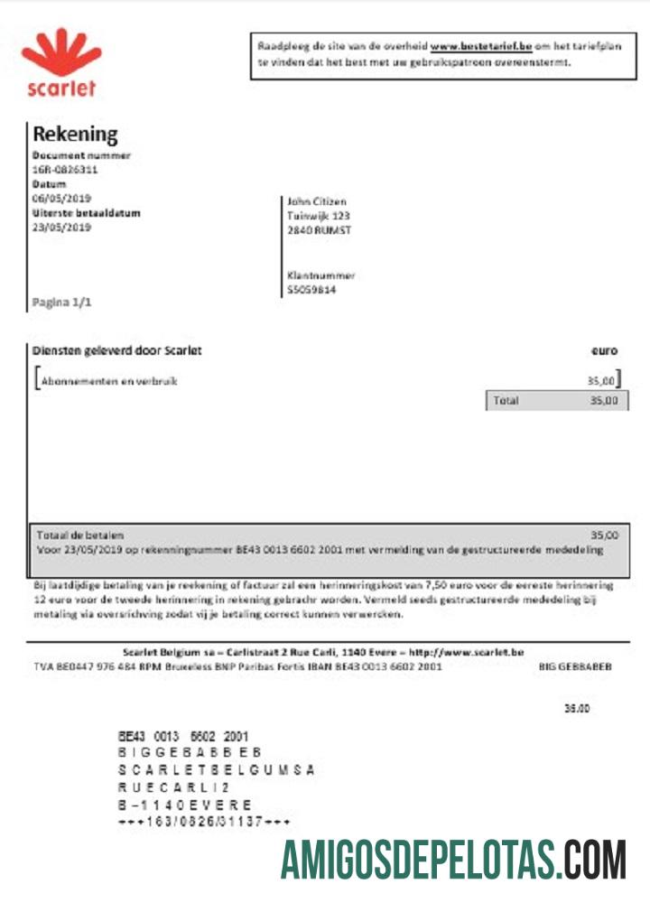 Premium Belgia Scarlet Tagihan Tagihan templat in Word and PDF format (.doc and .PDF)