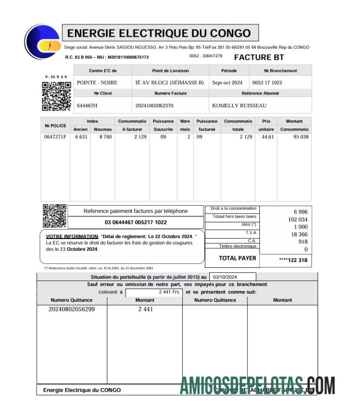 Kongo Energie Electrique Du Tagihan Tagihan desain