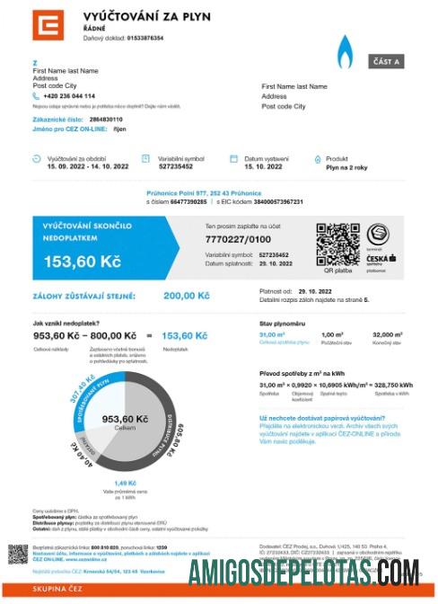 Republik Ceko Vyuctovani Za Plyn Tagihan Tagihan in PSD format desain