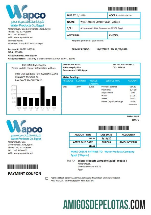 Dapat Diedit Mesir Air Products Perusahaan Mesir (Wapco) Tagihan Tagihan templat in Word and PDF format