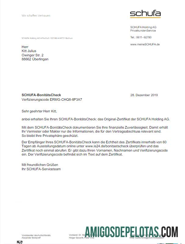 Berkualitas Jerman SCHUFA Tagihan Tagihan Word and PDF templat