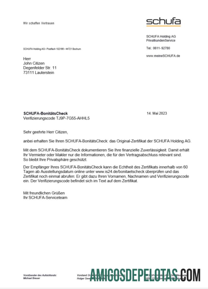 Berkualitas Jerman Schufa Tagihan Tagihan Word and PDF templat scr
