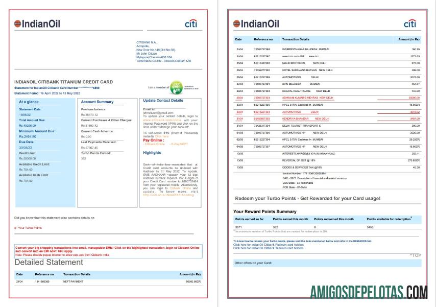Berkualitas India Indian Oil Tagihan Tagihan templat in Word and PDF format, 6 pages, 1