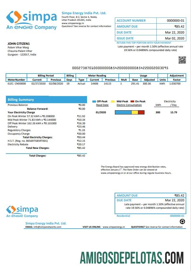 India Simpa Energy India Pvt. Ltd Tagihan Tagihan pratinjau