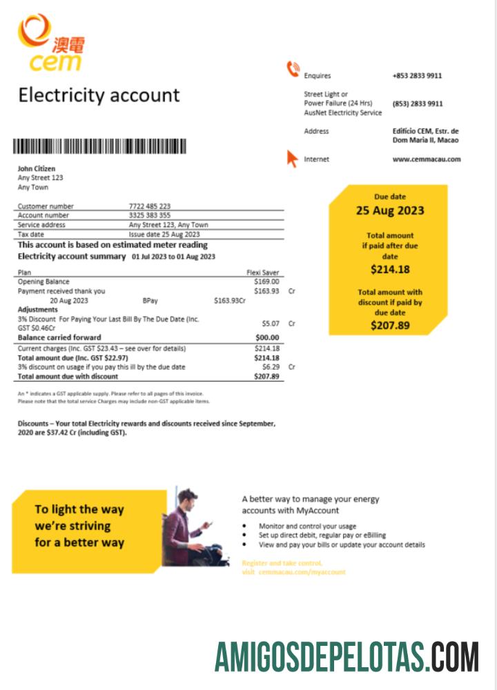 Premium Makau CEM Listrik Tagihan Word and PDF templat