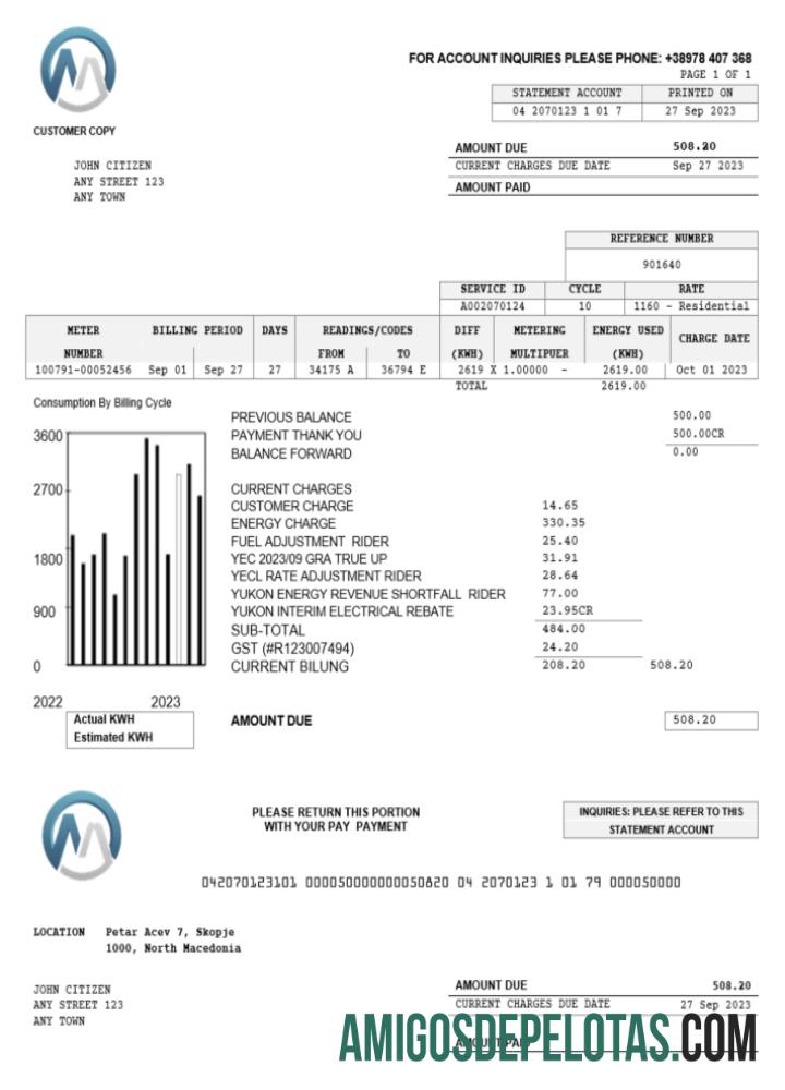 Dapat Diedit Macedonia MGI Energetika Tagihan Tagihan Word and PDF templat