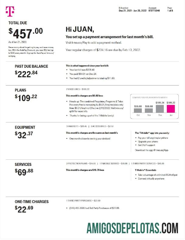 Dapat Diedit Belanda T MOBILE Tagihan Tagihan Word and PDF templat