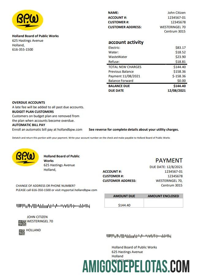 Premium Belanda BPW Tagihan Tagihan templat in Word and PDF format