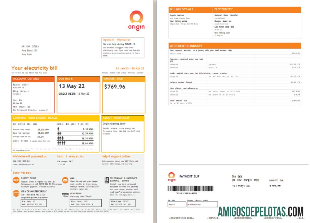 Dapat Diedit Origin Tagihan Tagihan templat, in Word and PDF format, 4 pages