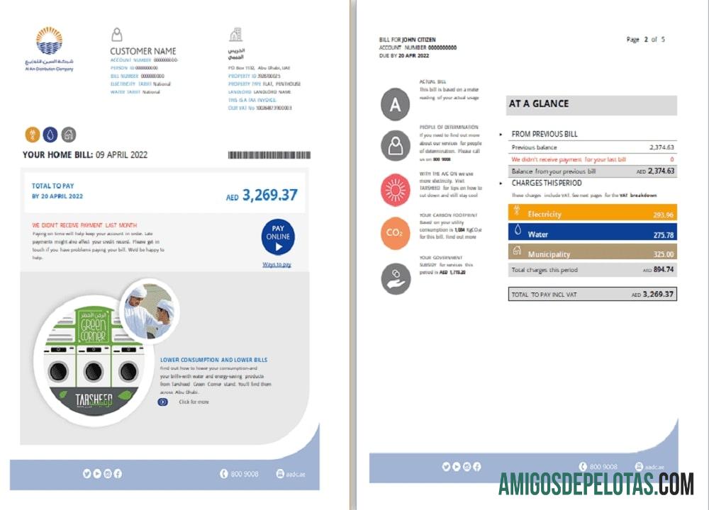 UEA Abu Dhabi Al Ain Distribution Co. (5 pages) 1 2 sampel