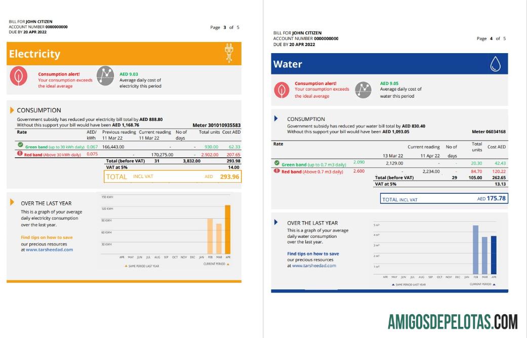 Dapat Diedit UEA Dubai Al Ain Distribution Co. Word and PDF Tagihan Tagihan templat (5 pages) .3 4