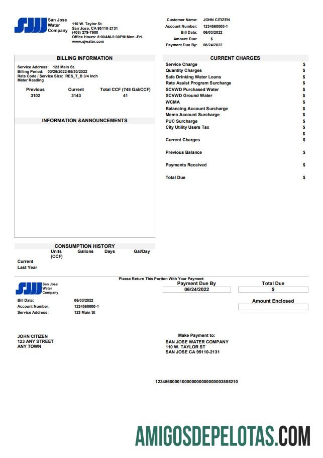 Realistis AS California San Jose Air Tagihan Tagihan templat in Word and PDF format