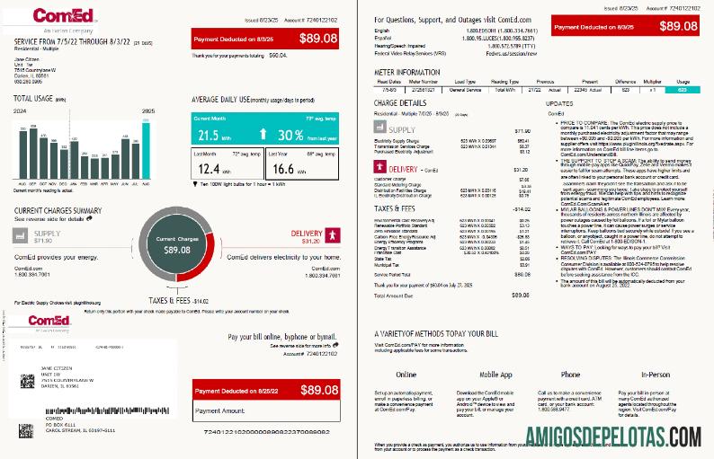 Dapat Diedit AS ComEd Tagihan Tagihan templat in Word and PDF format, 4 pages, 1 2 pages