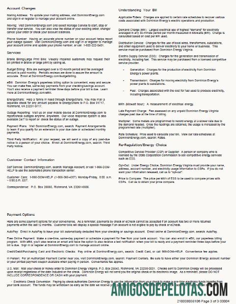 Berkualitas AS Dominion Energy Tagihan Tagihan templat in Word and PDF format, 3 pages, 3rd Halaman