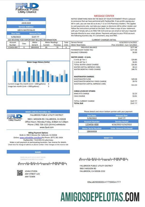 Premium AS Fallbrook Public Tagihan Tagihan templat in Word and PDF format