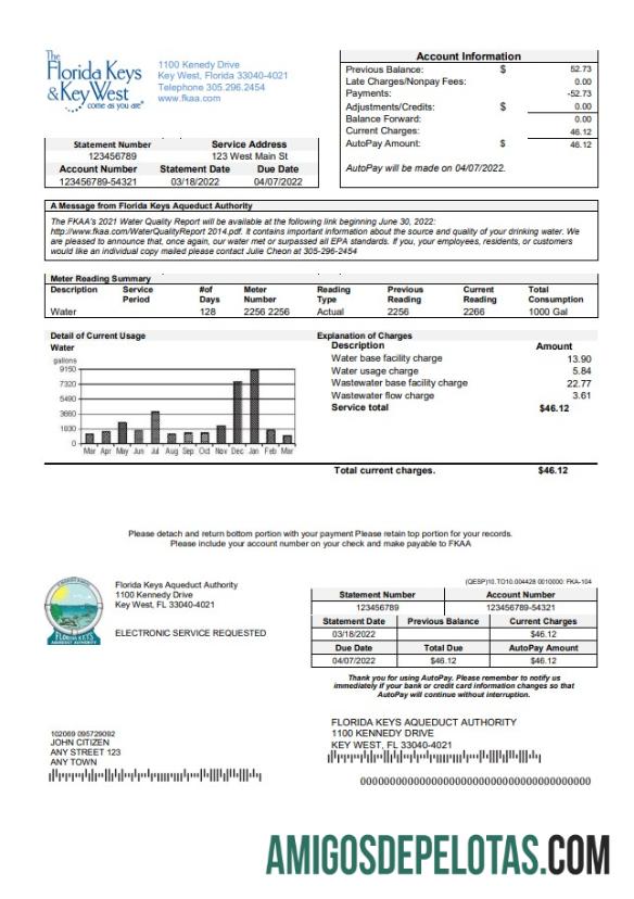 Dapat Diedit AS Florida Florida Keys Tagihan Tagihan templat in Word and PDF format