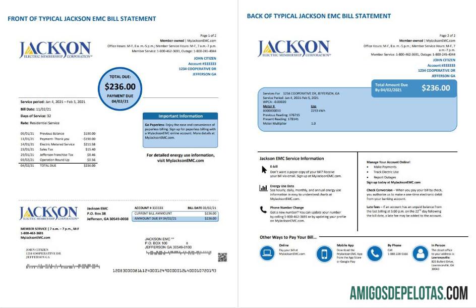 Berkualitas AS Georgia JACKSON EMC Tagihan Tagihan templat in Word and PDF format (2 pages)