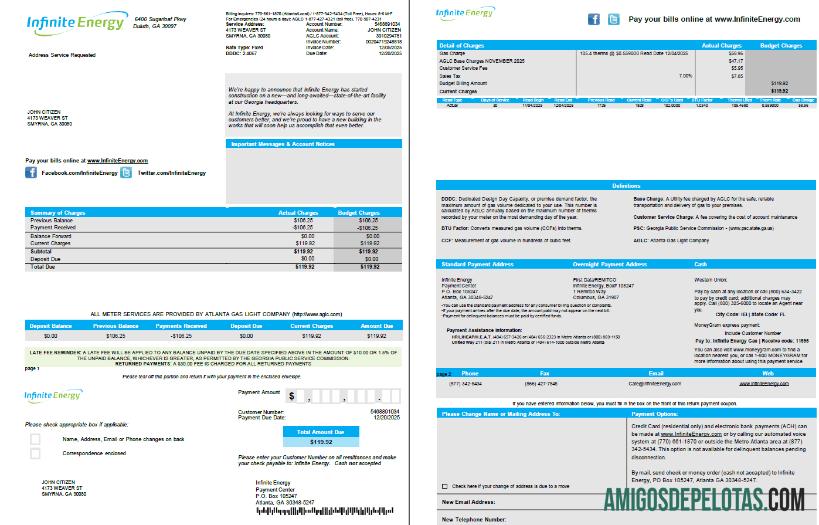 Premium AS Infinite Energy Tagihan Tagihan templat in Word and PDF format. 2 pages