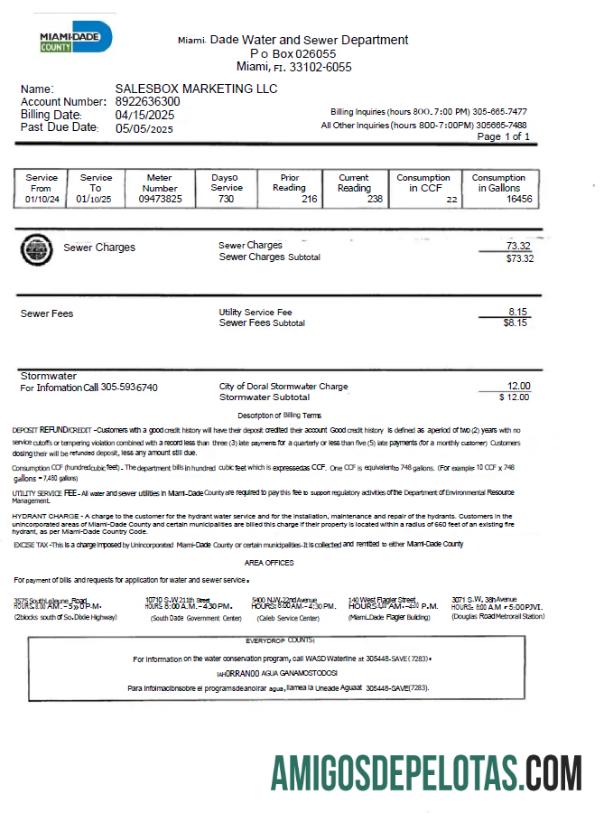 Realistis AS Miami Dade Tagihan Tagihan templat in Word and PDF format