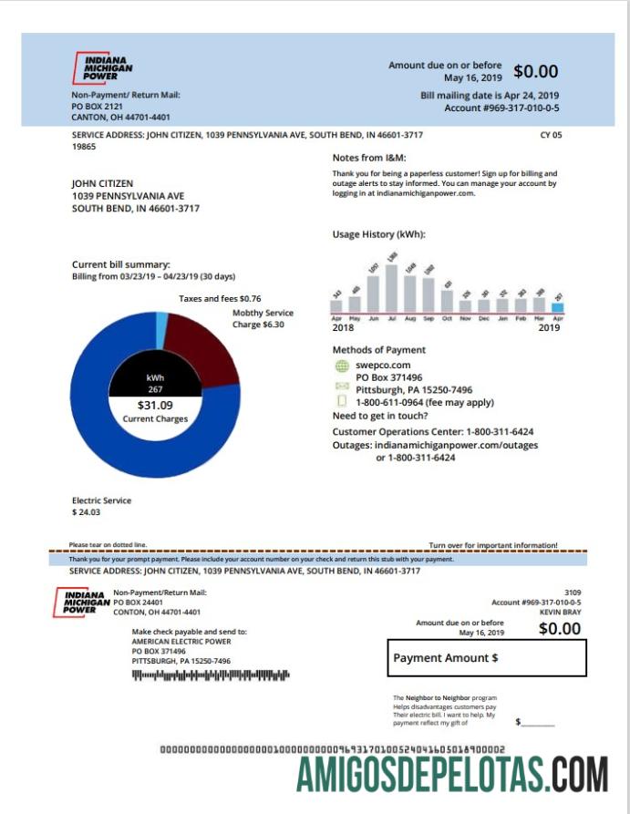 Realistis AS Michigan Listrik Tagihan Tagihan templat in Word and PDF format