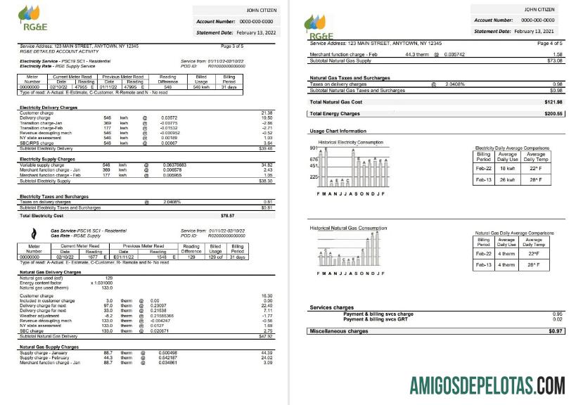 Berkualitas AS RG&E Tagihan Tagihan templat in Word and PDF format (2 pages) 3 4