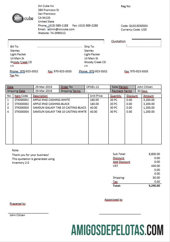 Profesional AS San Francisco Xincube Tagihan Tagihan templat in Word and PDF format