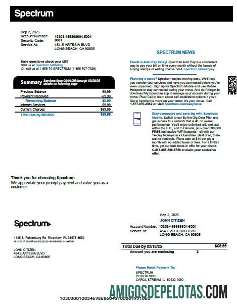 Premium AS Spectrum Tagihan Tagihan templat in Word and PDF format, versi 3