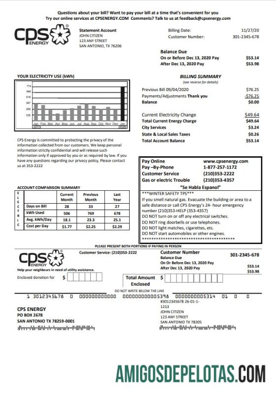 Profesional AS Texas CPS Tagihan Tagihan templat in Word and PDF format