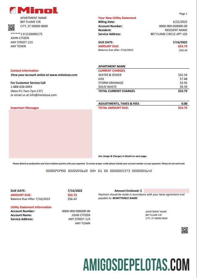 Profesional AS Texas Minol Tagihan Tagihan templat in Word and PDF format