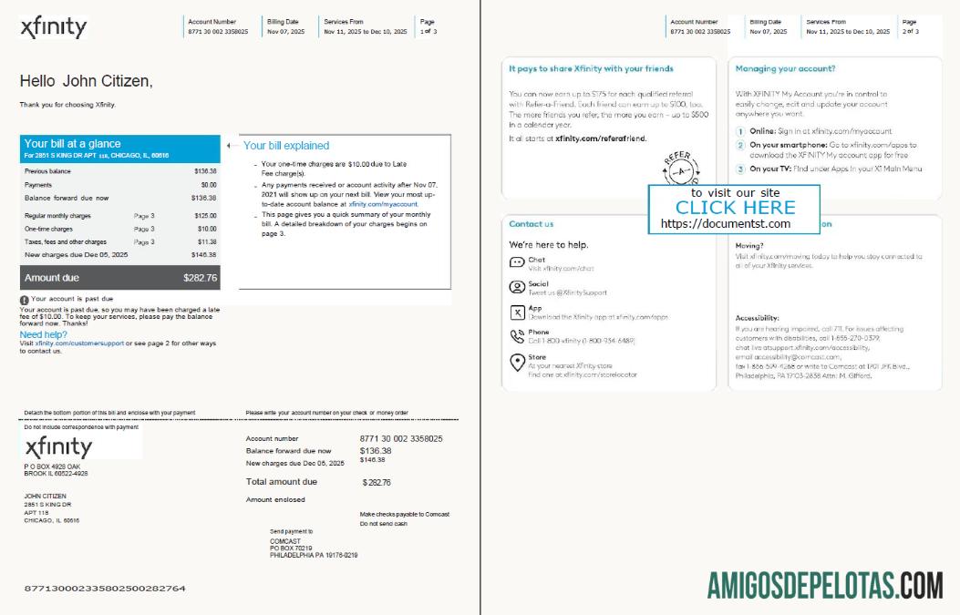 Premium AS Xfinity Tagihan Tagihan templat in Word and PDF format, 3 pages, versi 2, 1 2 pages