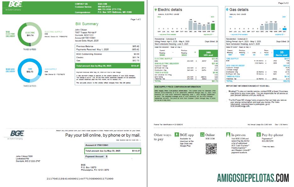Profesional Inggris Raya BGE Perusahaan Tagihan Tagihan templat in Word and PDF format, 2 pages