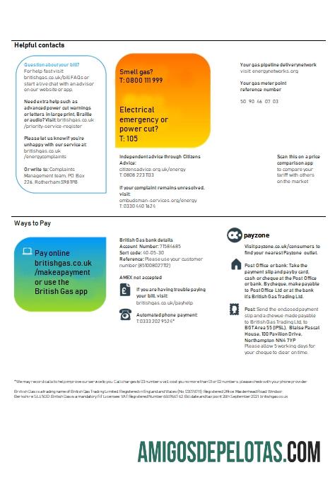 Inggris Raya British Gas (3 pages), versi 3 templat