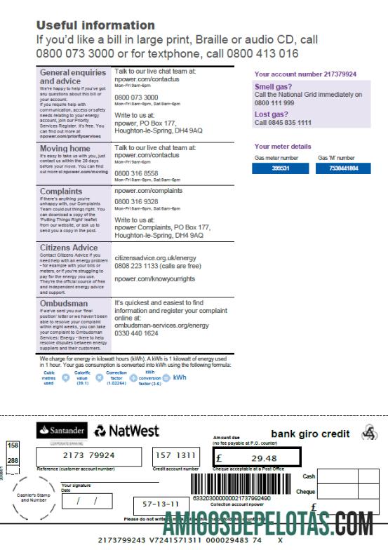 Premium Inggris Raya Npower Tagihan Tagihan templat in Word and PDF format, 3 pages, 3rd Halaman