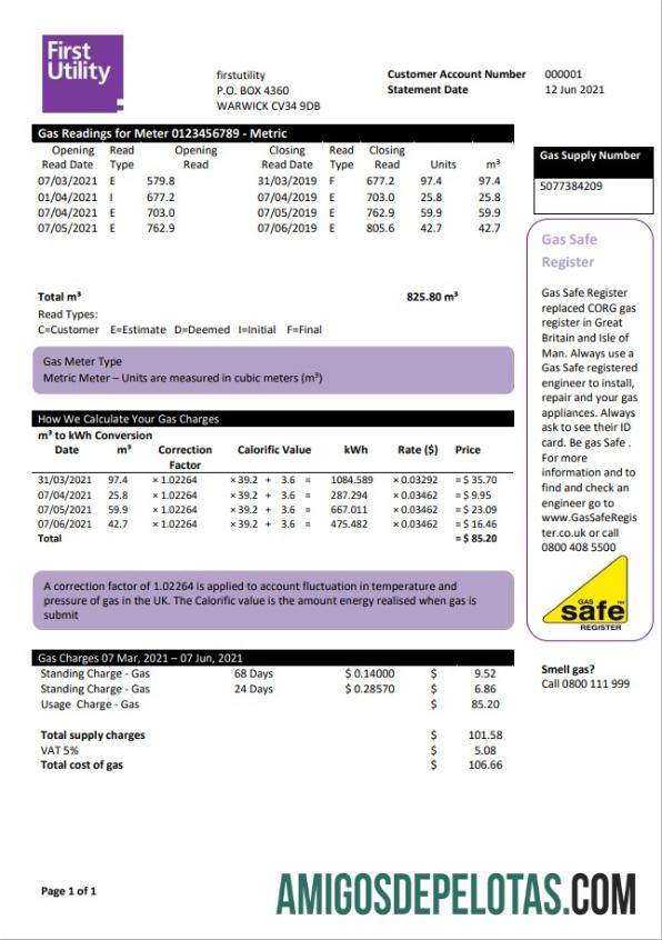 Profesional Inggris Raya Warwick First Tagihan Tagihan templat in Word and PDF format